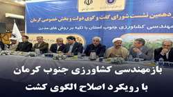 بازمهندسی کشاورزی جنوب کرمان با رویکرد اصلاح الگوی کشت 